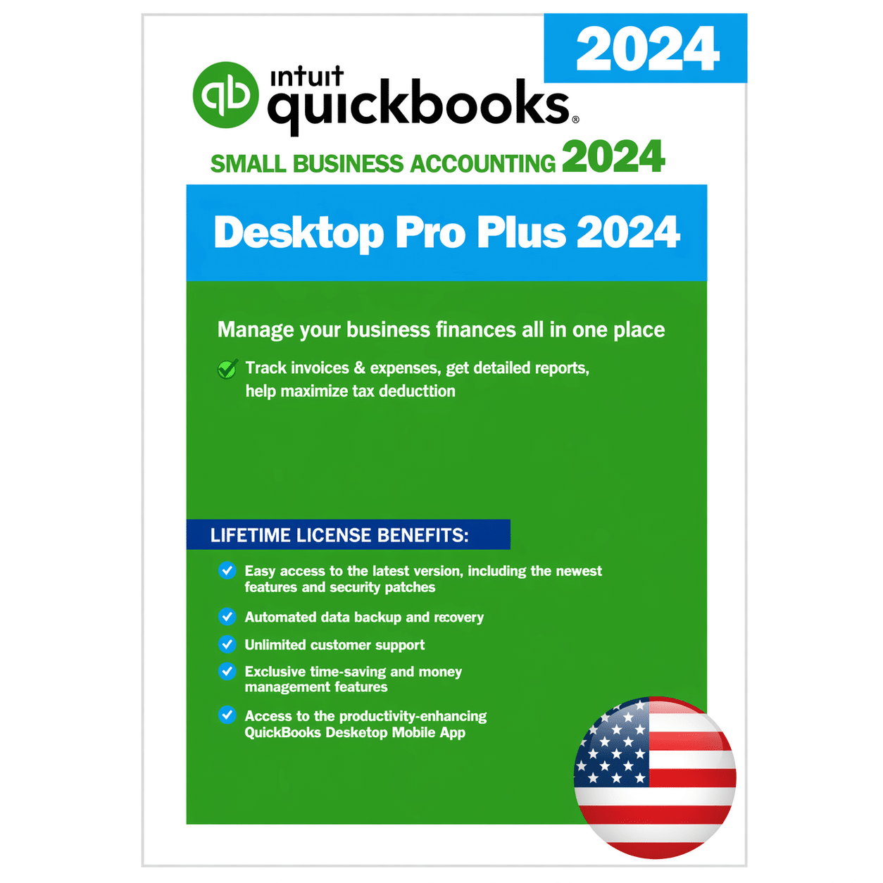 QuickBooks Desktop Pro Plus 2024 for Windows | 1 User | US Version